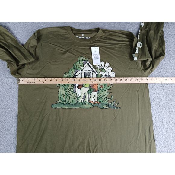 Frog And Toad Shirt Womens XL Green Long Sleeve Tee T-Shirt Book Graphic NWT - Picture 5 of 7